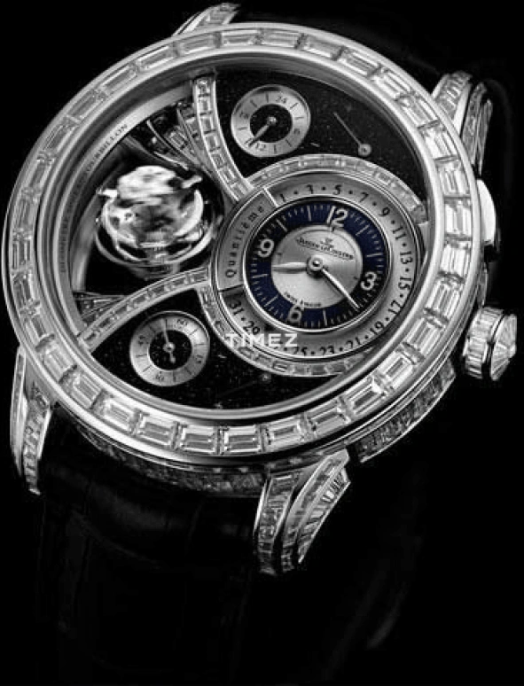 Jaeger-LeCoultre,Duomètre 44mm,44mm,White Gold,Black,Handwound,Day,Power Reserve Indicator,Dule Time,Tourbillon,In-house Caliber,Sapphire,Q6073415