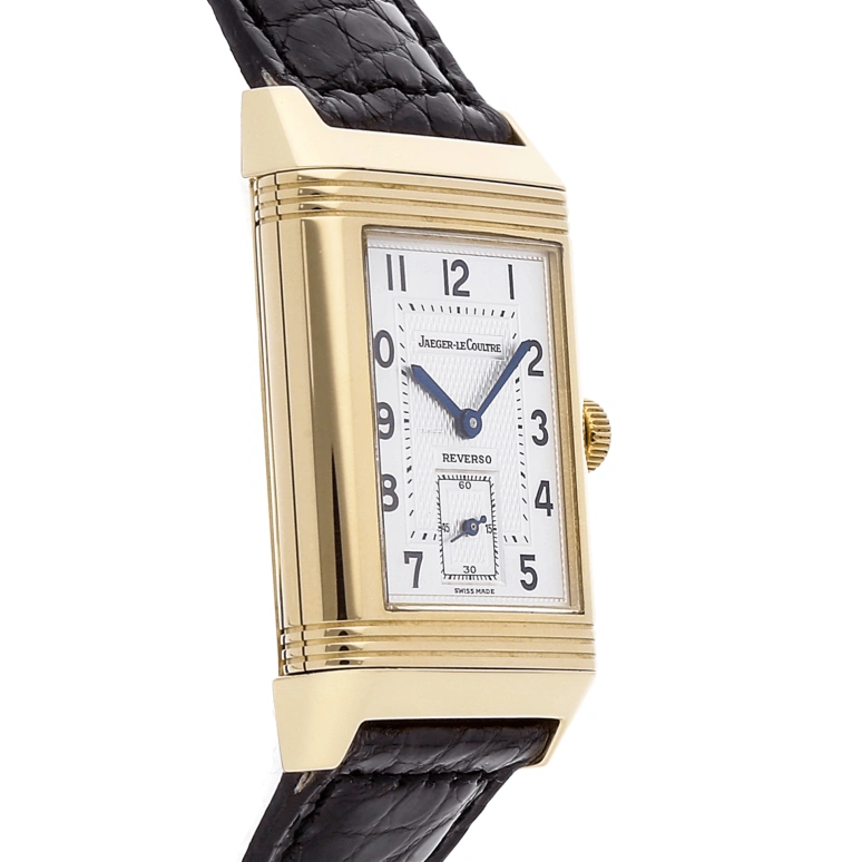 Jaeger-LeCoultre,Reverso 26x42mm,26x42mm,Yellow Gold,Silver White,Handwound,Dule Time,Sapphire,Crystal Glass,Q2711420