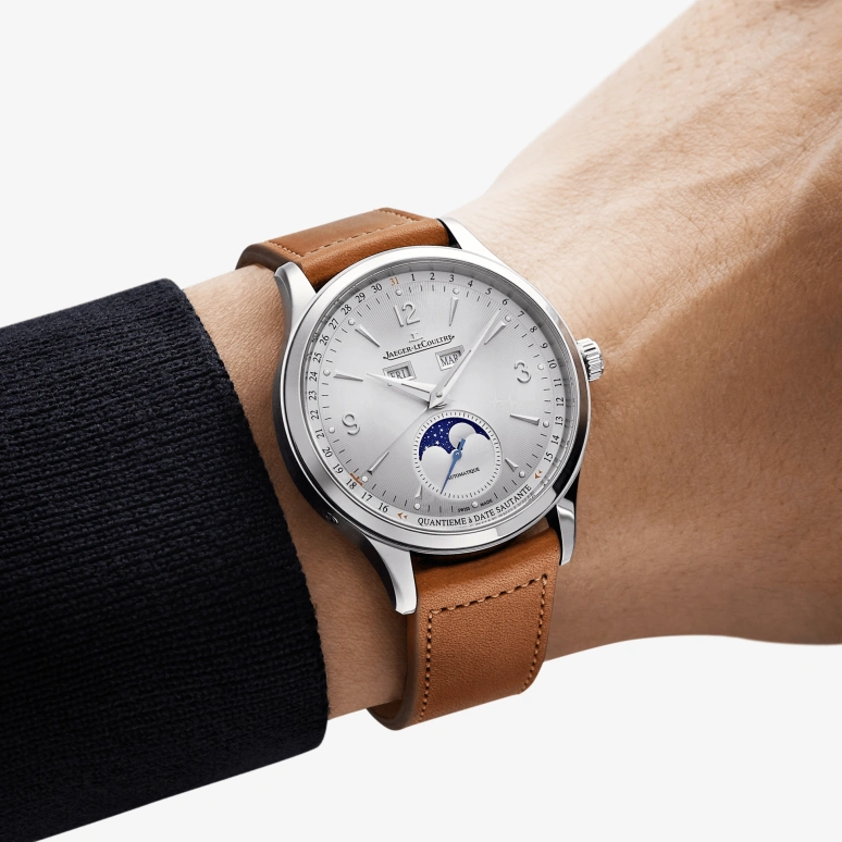 Jaeger-LeCoultre,Master 40mm,40mm,Stainless Steel,Silver,Automatic,Moonphase,Month,Date,Day,70hours,In-house Caliber,Q4148420