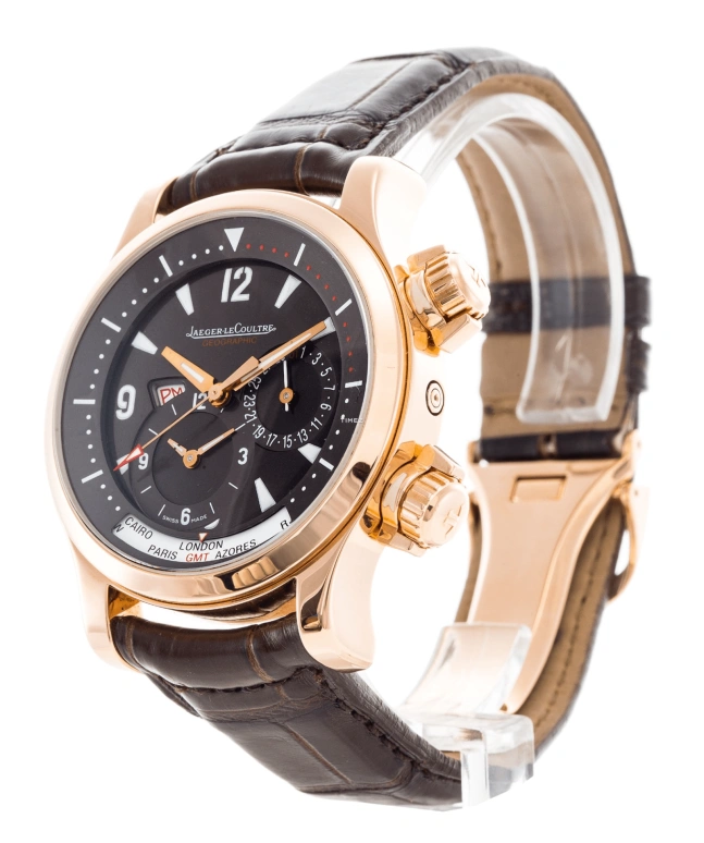 Jaeger-LeCoultre,Master 41.50mm,41.50mm,Rose Gold,Luminous,Black,Automatic,Day,Dule Time,World Time,Day / Night Indication,45hours,In-house Caliber,Q1712440