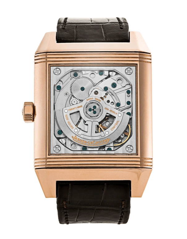 Jaeger-LeCoultre,Reverso 50.50x34.90mm,50.50x34.90mm,Rose Gold,Black,Silver,Automatic,Day,Dule Time,Day / Night Indication,7002420