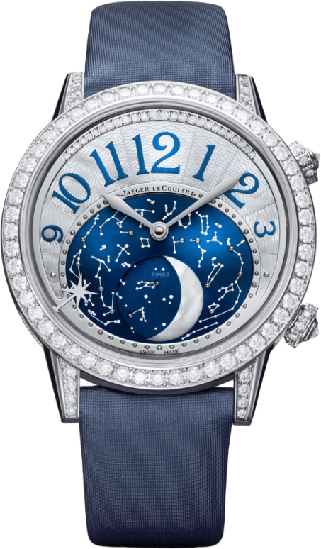 Jaeger-LeCoultre,Rendez-Vous 39mm,39mm,White Gold,White,Automatic,Moonphase,Alarm,Q3523490