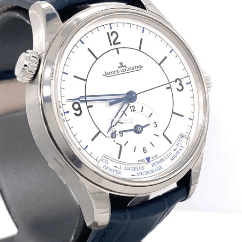 Jaeger-LeCoultre,Master 39mm,39mm,Stainless Steel,Black,White,Automatic,World Time,In-house Caliber,Q1428530