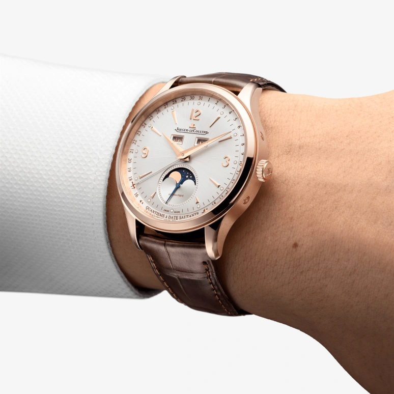 Jaeger-LeCoultre,Master 40mm,40mm,Pink Gold,Silver,Automatic,Moonphase,Month,Date,Day,70hours,In-house Caliber,Q4142520