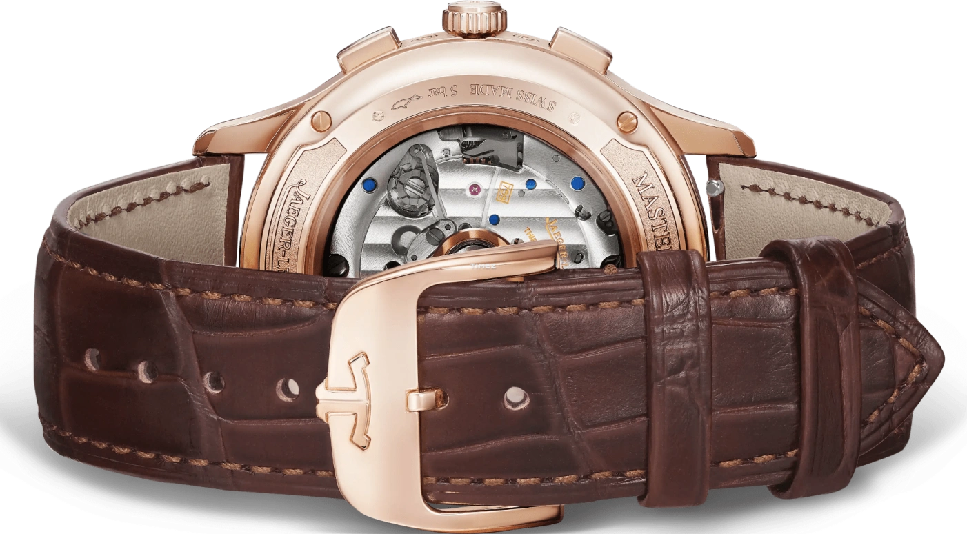 Jaeger-LeCoultre,Master 40mm,40mm,Rose Gold,White,Automatic,Chronograph,Moonphase,Month,Date,65hours,In-house Caliber,Q413253J