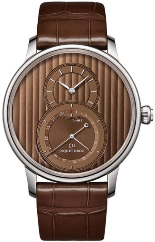 Jaquet Droz,Grande Seconde 43mm,43mm,Stainless Steel,Coffee,Brown,Automatic,Day,68hours,J007030246