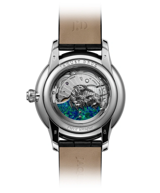 Jaquet Droz,Ateliers D'Art 41mm,41mm,White Gold,Black,Multi-Color,Automatic,Sapphire,Round,J005024288