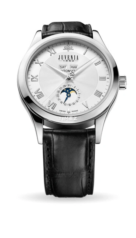 Juvenia,J 40mm,40mm,Stainless Steel,White,Automatic,Moonphase,Month,Date,Day,Sapphire,Glass,Round,MPA2,MPA2.4.514.20