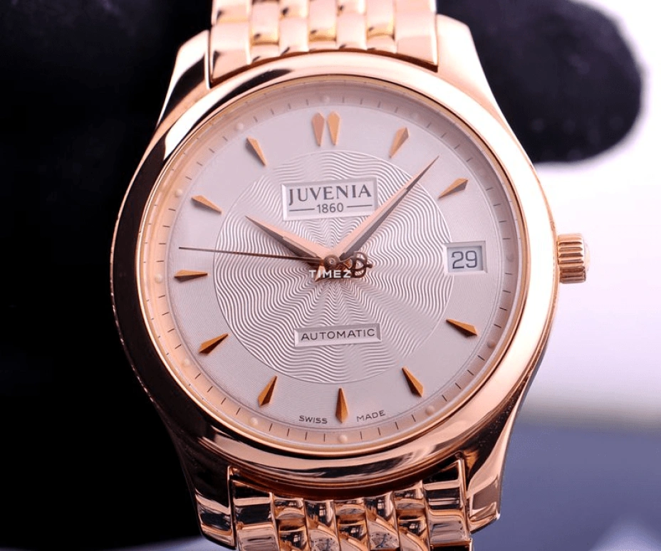 Juvenia,Classique 9 35.20mm,35.20mm,Rose Gold,White,Automatic,Day,Big Date,9694,9694.6.355.04