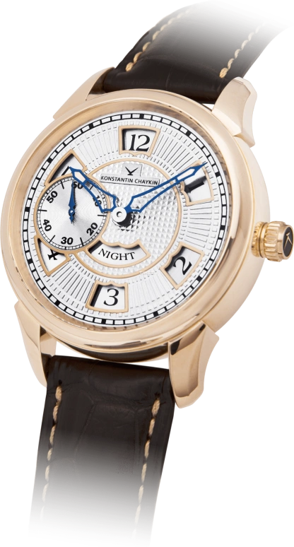 Konstantin Chaykin,Quartime 40mm,40mm,Rose Gold,Silver,Black,Handwound,Sapphire,Crystal Glass,Round,Quartime