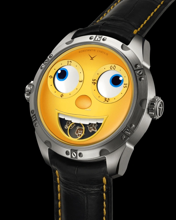 Konstantin Chaykin,Wristmons 40mm,40mm,Stainless Steel,Yellow,Automatic,Moonphase,Date,Kolobok