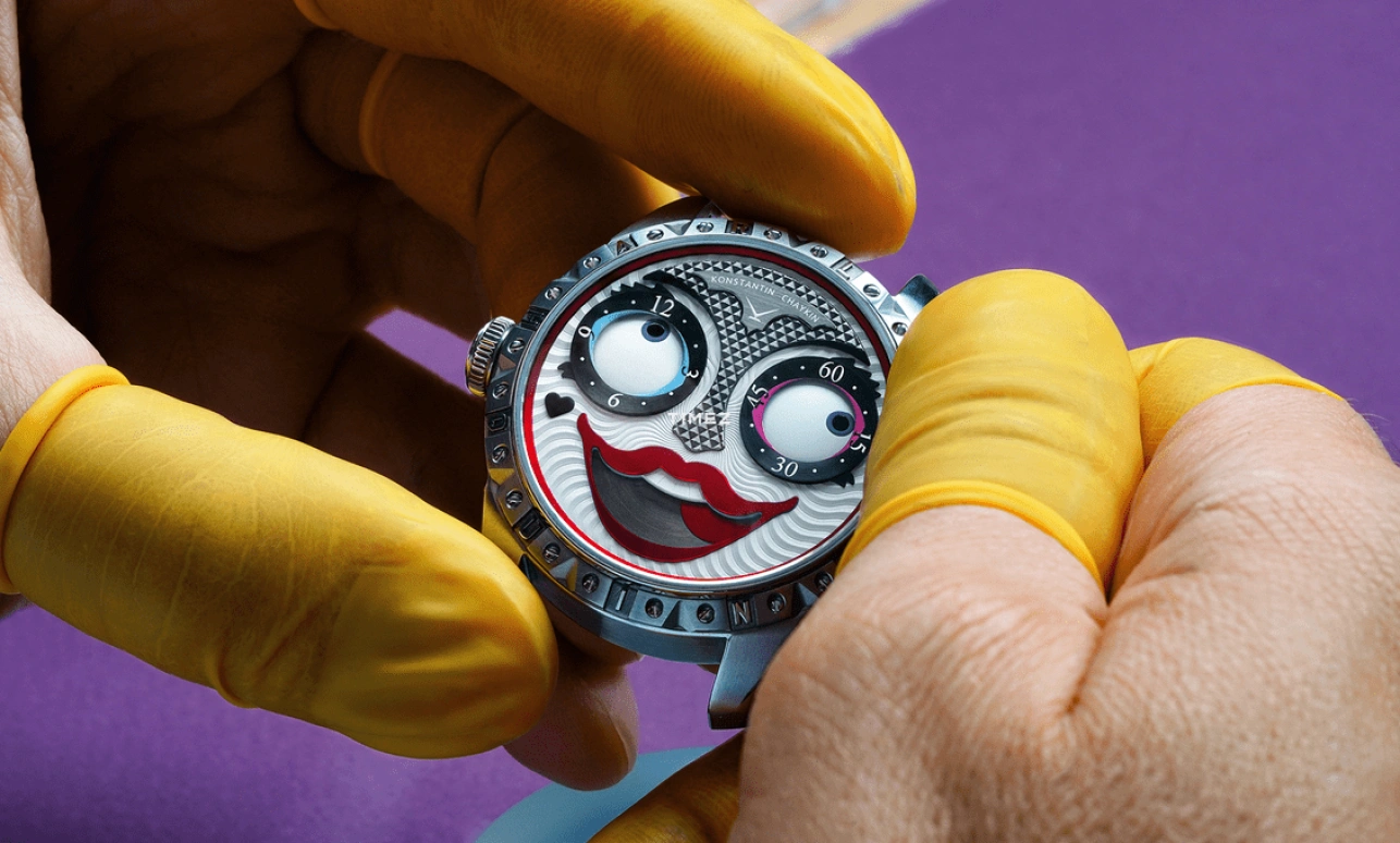 Konstantin Chaykin,Wristmons 40mm,40mm,Stainless Steel,Grey,Black,Red,Automatic,Moonphase,Sapphire,Crystal Glass,Harley Quinn