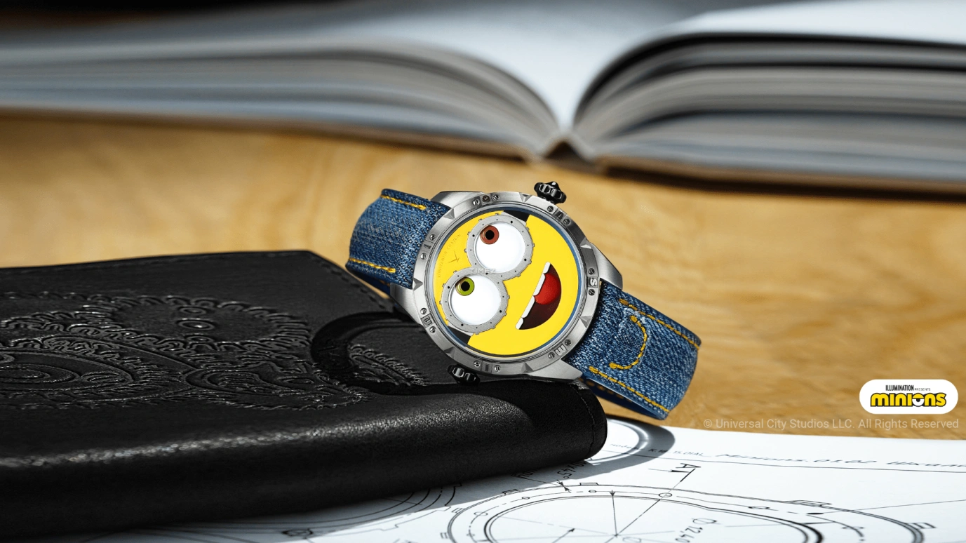 Konstantin Chaykin,Wristmons 40mm,40mm,Titanium,Yellow,White,Red,Automatic,Moonphase,Sapphire,Crystal Glass,Minions Titanium