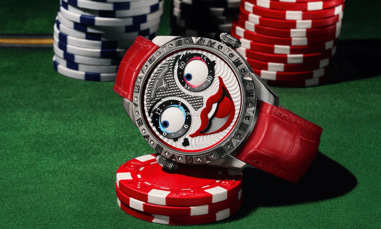 Konstantin Chaykin,Wristmons 40mm,40mm,Stainless Steel,Grey,Black,Red,Automatic,Moonphase,Sapphire,Crystal Glass,Harley Quinn