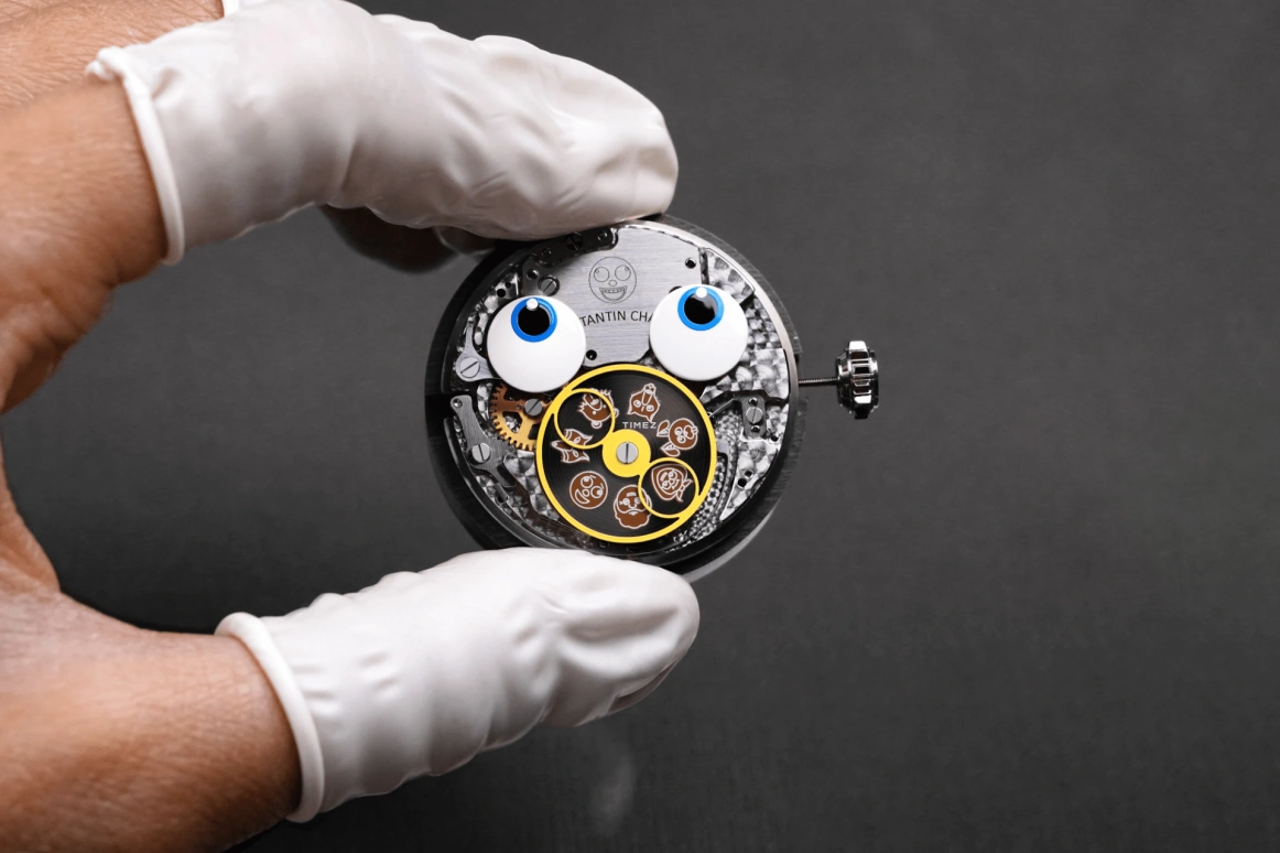 Konstantin Chaykin,Wristmons 40mm,40mm,Stainless Steel,Yellow,Automatic,Moonphase,Date,Kolobok