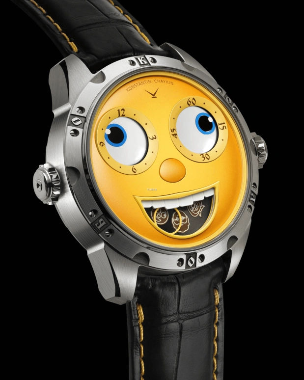 Konstantin Chaykin,Wristmons 40mm,40mm,Stainless Steel,Yellow,Automatic,Moonphase,Date,Kolobok