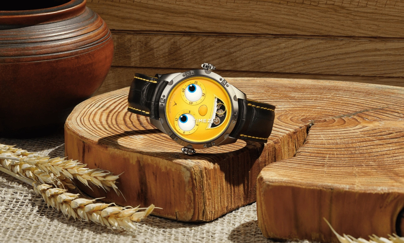 Konstantin Chaykin,Wristmons 40mm,40mm,Stainless Steel,Yellow,Automatic,Moonphase,Date,Kolobok