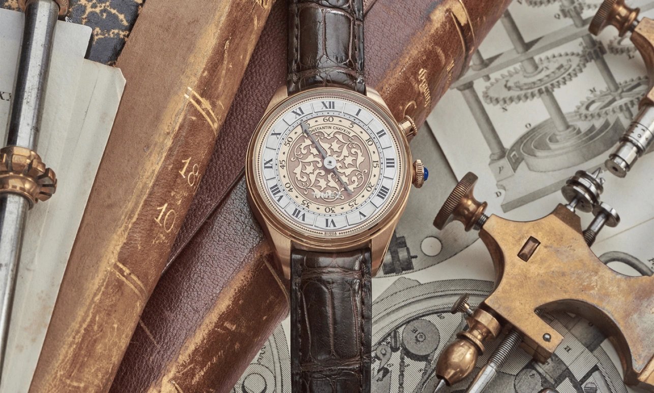 Konstantin Chaykin,Genius Temporis 40mm,40mm,Rose Gold,Rose Gold,Silver,Handwound,Sapphire,Crystal Glass,Round,Genius Temporis