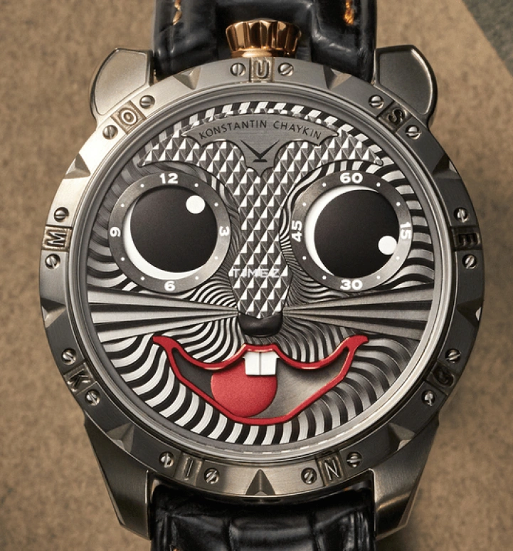Konstantin Chaykin,Wristmons 42mm,42mm,Titanium,Grey,White,Red,Automatic,Moonphase,Sapphire,Crystal Glass,Mouse King