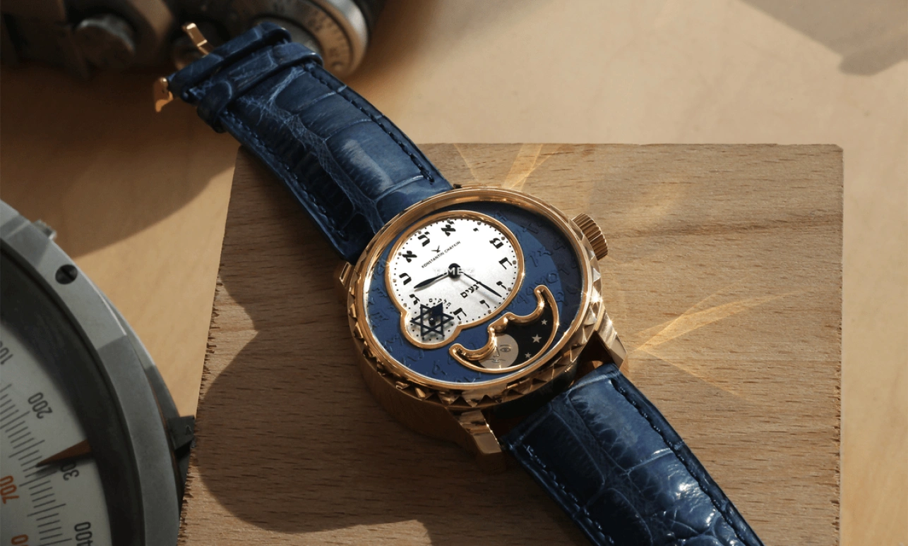 Konstantin Chaykin,Decalogue 40mm,40mm,Rose Gold,Blue,White,Handwound,Moonphase,Sapphire,Crystal Glass,Decalogue Rega