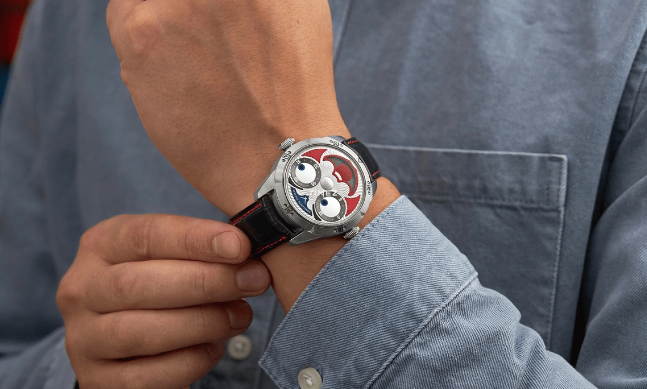 Konstantin Chaykin,Wristmons 42mm,42mm,Stainless Steel,Grey,Red,Automatic,Moonphase,Sapphire,Crystal Glass,Grimaldi The Clown