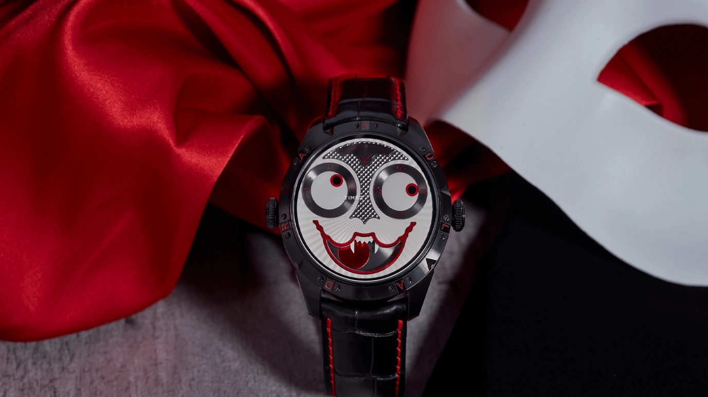 Konstantin Chaykin,Wristmons 42mm,42mm,Stainless Steel,White,Black,Red,Automatic,Moonphase,Sapphire,Crystal Glass,Dracula