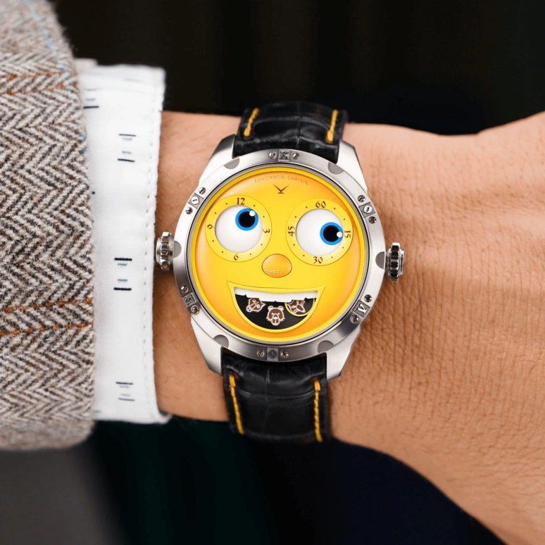 Konstantin Chaykin,Wristmons 40mm,40mm,Stainless Steel,Yellow,Automatic,Moonphase,Date,Kolobok