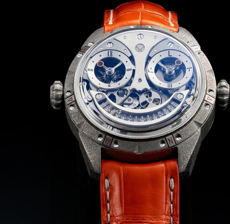 Konstantin Chaykin,Wristmons 40mm,40mm,Stainless Steel,Skeleton,Handwound,Date,Day,Tourbillon,Retrograde,Sapphire,Crystal Glass,Round,Martian Tourbillon Only Watch 2021 Piece Unique