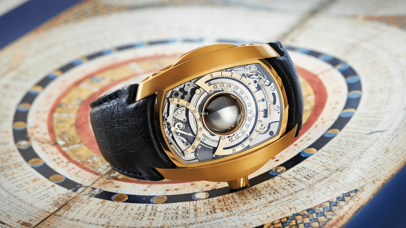 Konstantin Chaykin,Lunokhod 47.70mm,47.70mm,Rose Gold,Skeleton,Handwound,Moonphase,Day / Night Indication,Lunokhod Prime