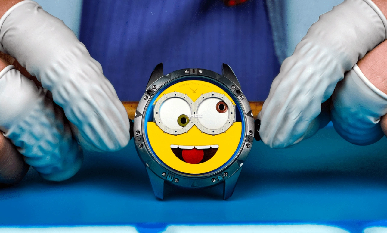 Konstantin Chaykin,Wristmons 40mm,40mm,Titanium,Yellow,White,Red,Automatic,Moonphase,Sapphire,Crystal Glass,Minions Titanium