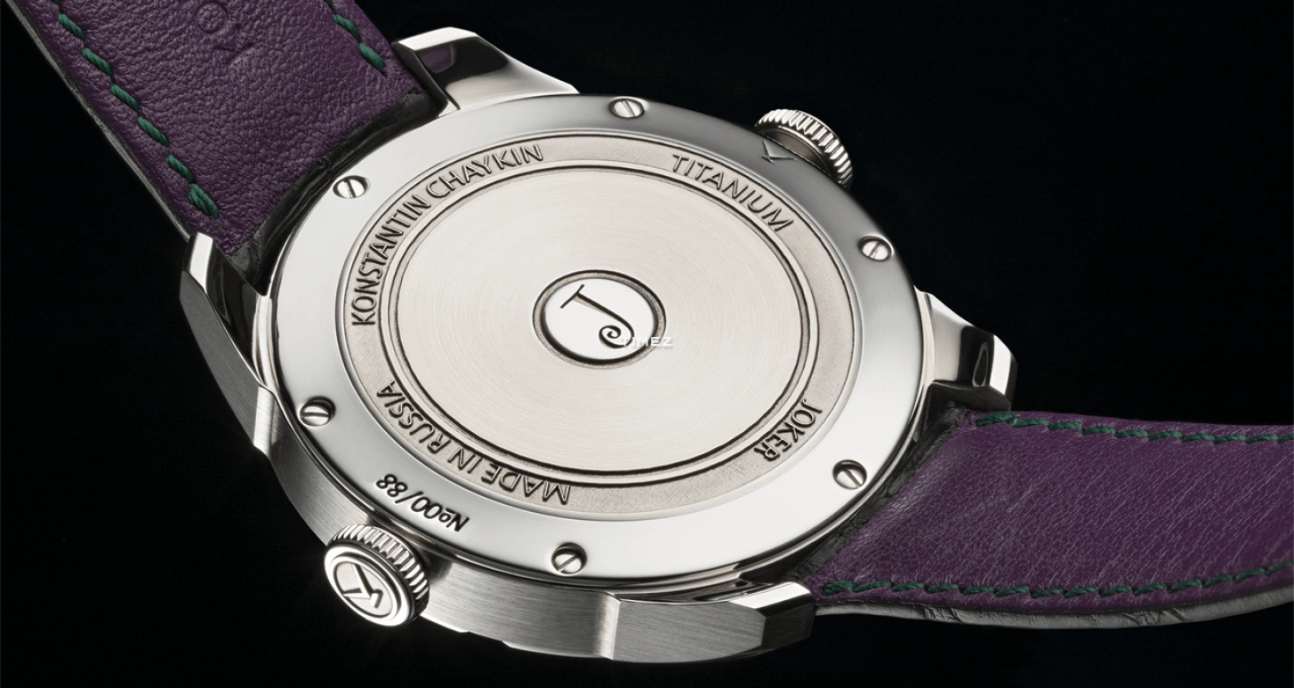 Konstantin Chaykin,Wristmons 42mm,42mm,Titanium,Silver,Grey,Red,Automatic,Moonphase,Sapphire,Crystal Glass,Joker Titanium