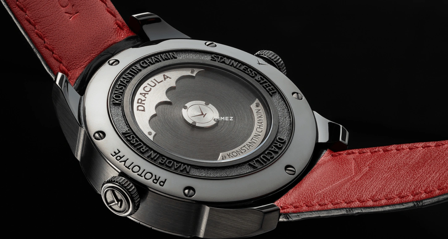 Konstantin Chaykin,Wristmons 42mm,42mm,Stainless Steel,White,Black,Red,Automatic,Moonphase,Sapphire,Crystal Glass,Dracula