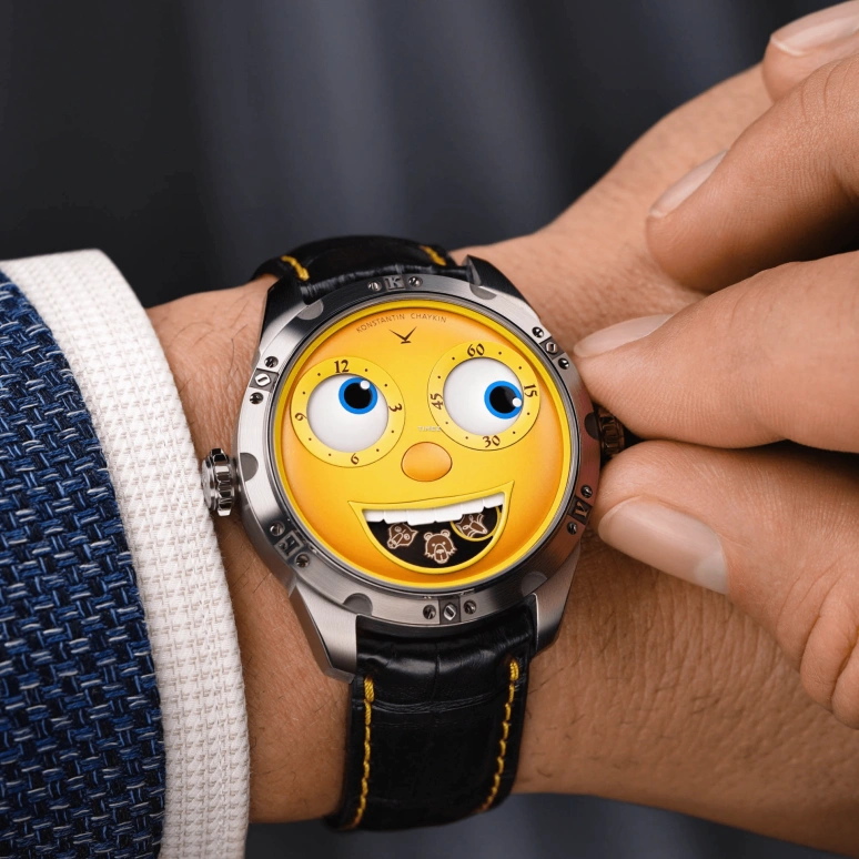 Konstantin Chaykin,Wristmons 40mm,40mm,Stainless Steel,Yellow,Automatic,Moonphase,Date,Kolobok
