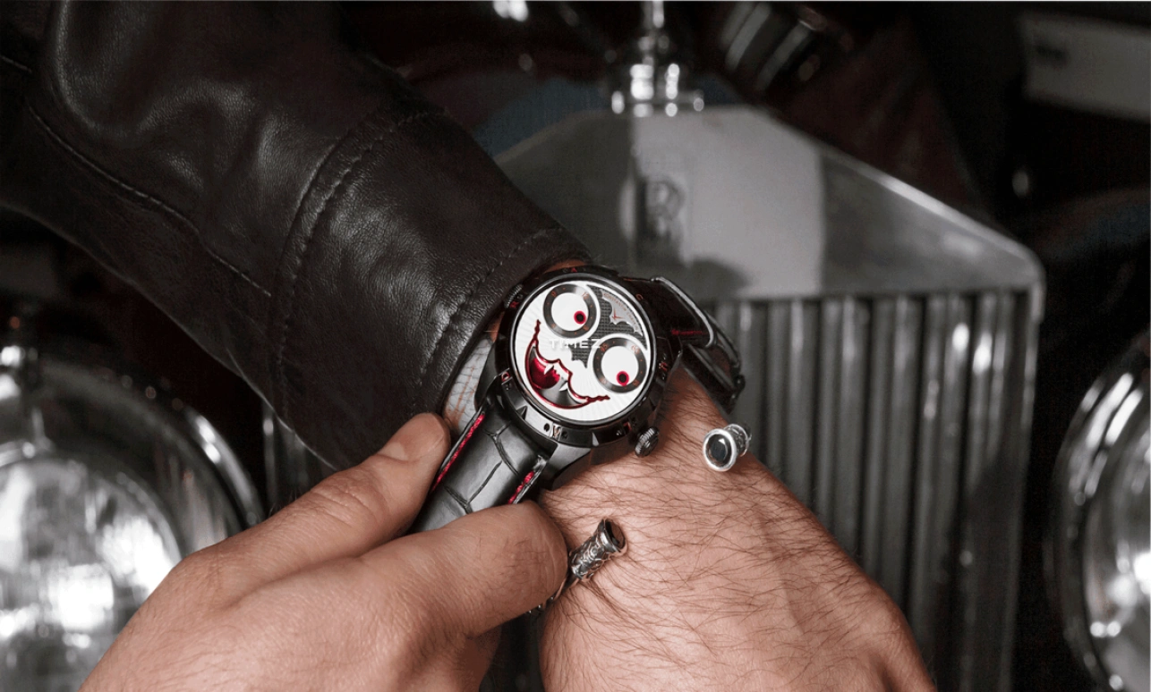 Konstantin Chaykin,Wristmons 42mm,42mm,Stainless Steel,White,Black,Red,Automatic,Moonphase,Sapphire,Crystal Glass,Dracula