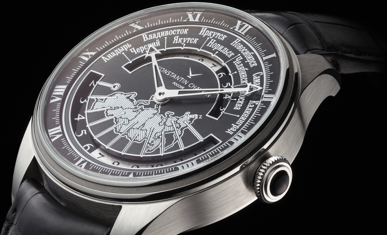 Konstantin Chaykin,Russian Time 44mm,44mm,Stainless Steel,Black,Handwound,Dule Time,Day / Night Indication,Russian Time