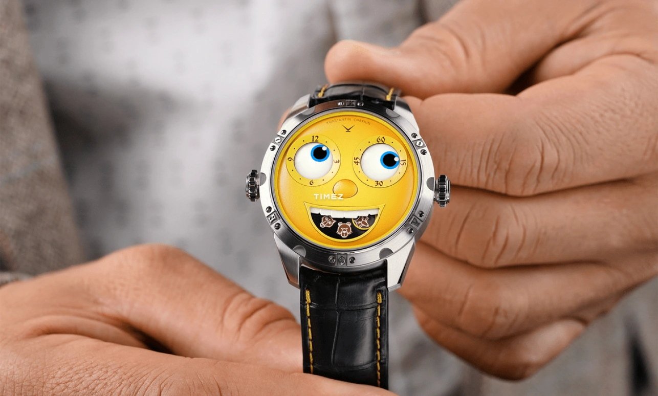 Konstantin Chaykin,Wristmons 40mm,40mm,Stainless Steel,Yellow,Automatic,Moonphase,Date,Kolobok