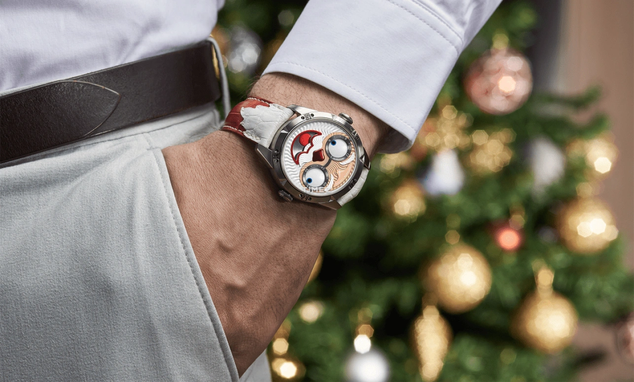 Konstantin Chaykin,Wristmons 42mm,42mm,Stainless Steel,White,khaki,Red,Automatic,Moonphase,Sapphire,Crystal Glass,Santa
