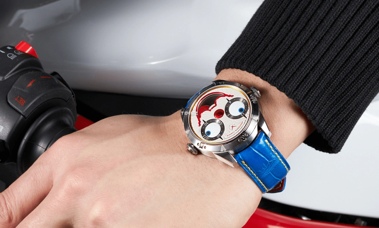Konstantin Chaykin,Wristmons 42mm,42mm,Stainless Steel,Silver,White,Red,Automatic,Moonphase,Sapphire,Crystal Glass,Clown II Audacity