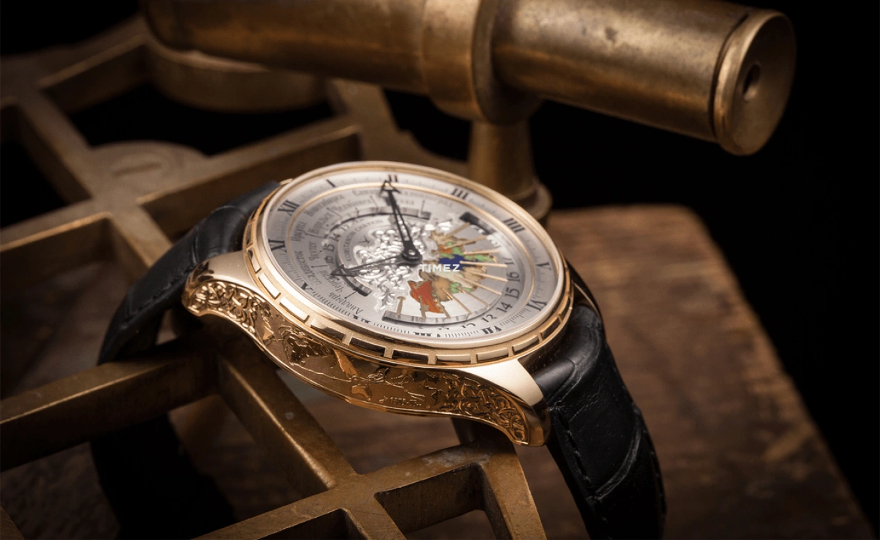 Konstantin Chaykin,Russian Time 44mm,44mm,Rose Gold,White,Handwound,Dule Time,Day / Night Indication,Russian Time,Russian Time. Krusenstern