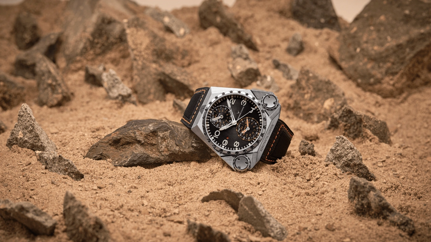 Konstantin Chaykin,Mars Conqueror 55.82x48mm,55.82x48mm,Titanium,Grey,Automatic,Dule Time,Function Selector,Mars Conqueror Mk3 Fighter