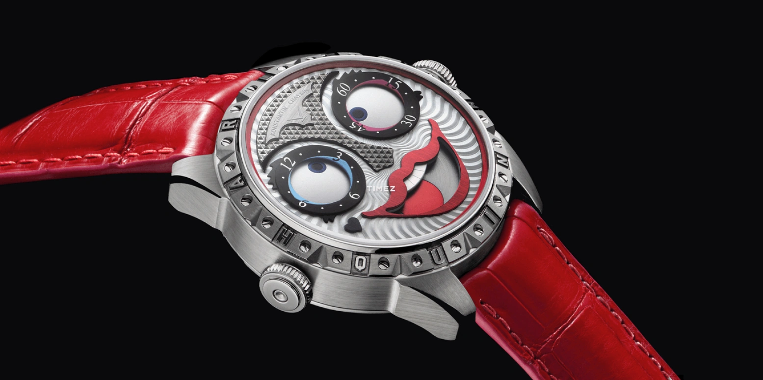 Konstantin Chaykin,Wristmons 40mm,40mm,Stainless Steel,Grey,Black,Red,Automatic,Moonphase,Sapphire,Crystal Glass,Harley Quinn