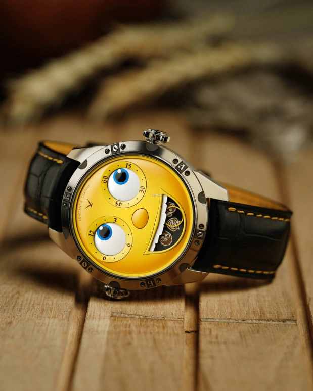 Konstantin Chaykin,Wristmons 40mm,40mm,Stainless Steel,Yellow,Automatic,Moonphase,Date,Kolobok