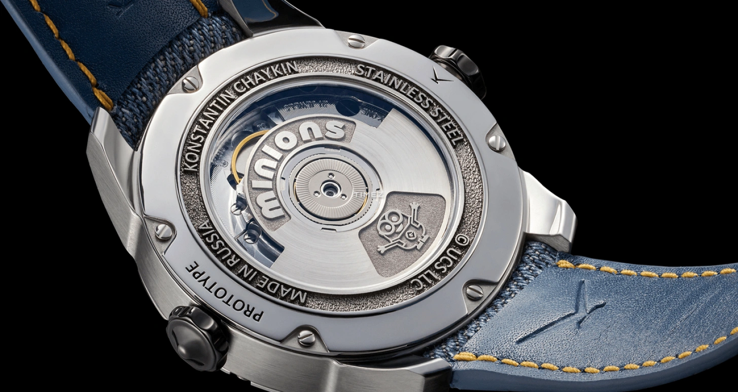 Konstantin Chaykin,Wristmons 40mm,40mm,Stainless Steel,Yellow,White,Automatic,Moonphase,Sapphire,Crystal Glass,Minions