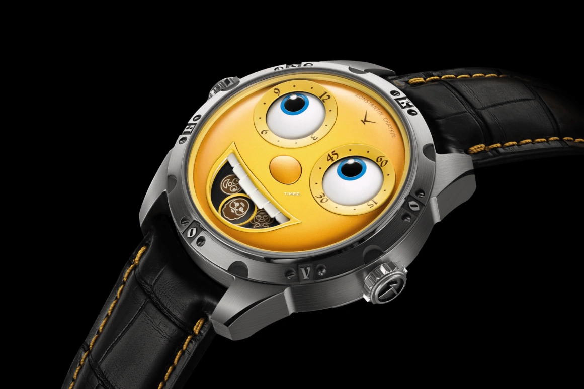 Konstantin Chaykin,Wristmons 40mm,40mm,Stainless Steel,Yellow,Automatic,Moonphase,Date,Kolobok
