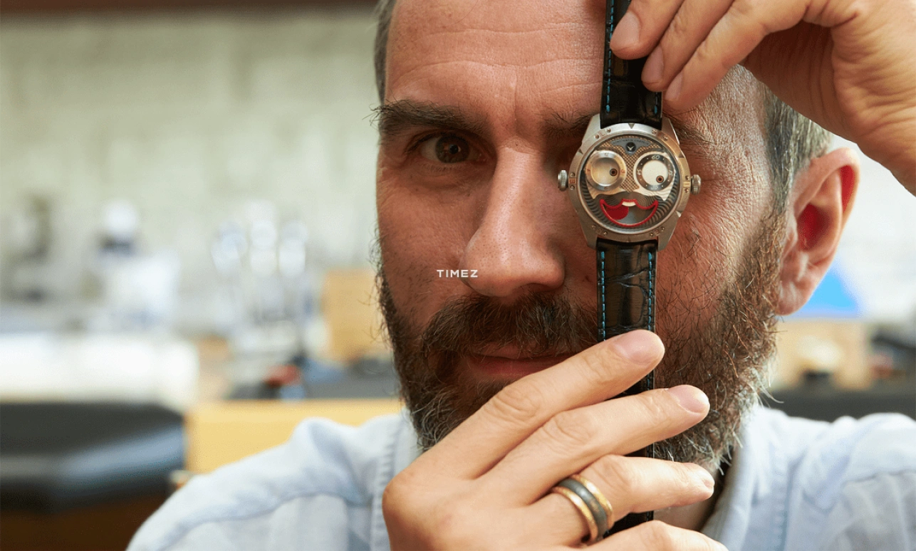Konstantin Chaykin,Wristmons 42mm,42mm,Stainless Steel,Grey,White,Red,Handwound,Moonphase,Date,Joker Selfie Only Watch 2019