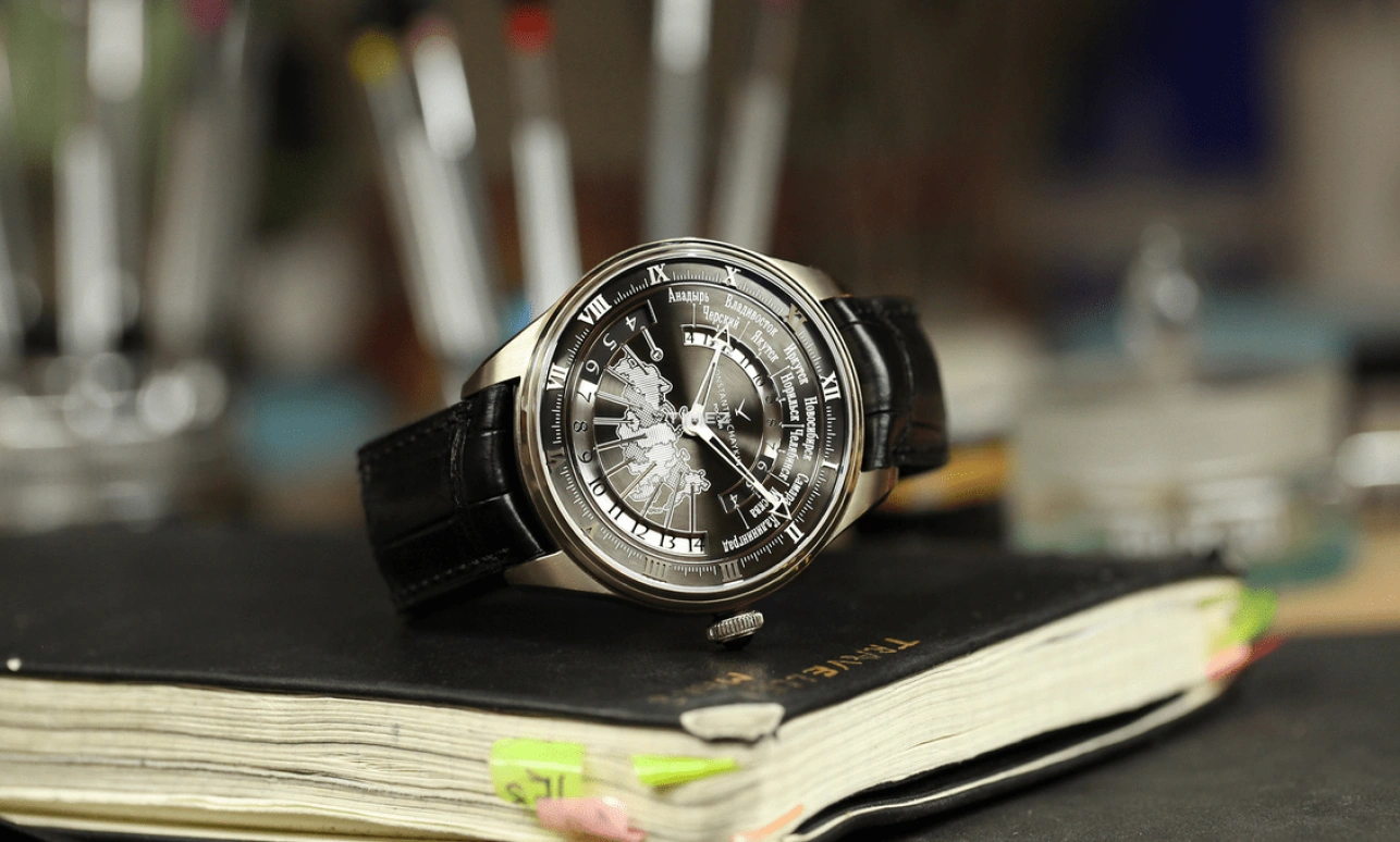 Konstantin Chaykin,Russian Time 44mm,44mm,Stainless Steel,Black,Handwound,Dule Time,Day / Night Indication,Russian Time