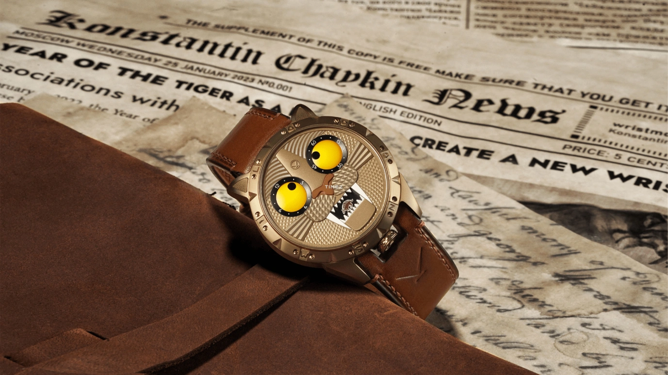Konstantin Chaykin,Wristmons 42mm,42mm,Bronze,Antique Brass,Automatic,Date,Day / Night Indication,Smilodon