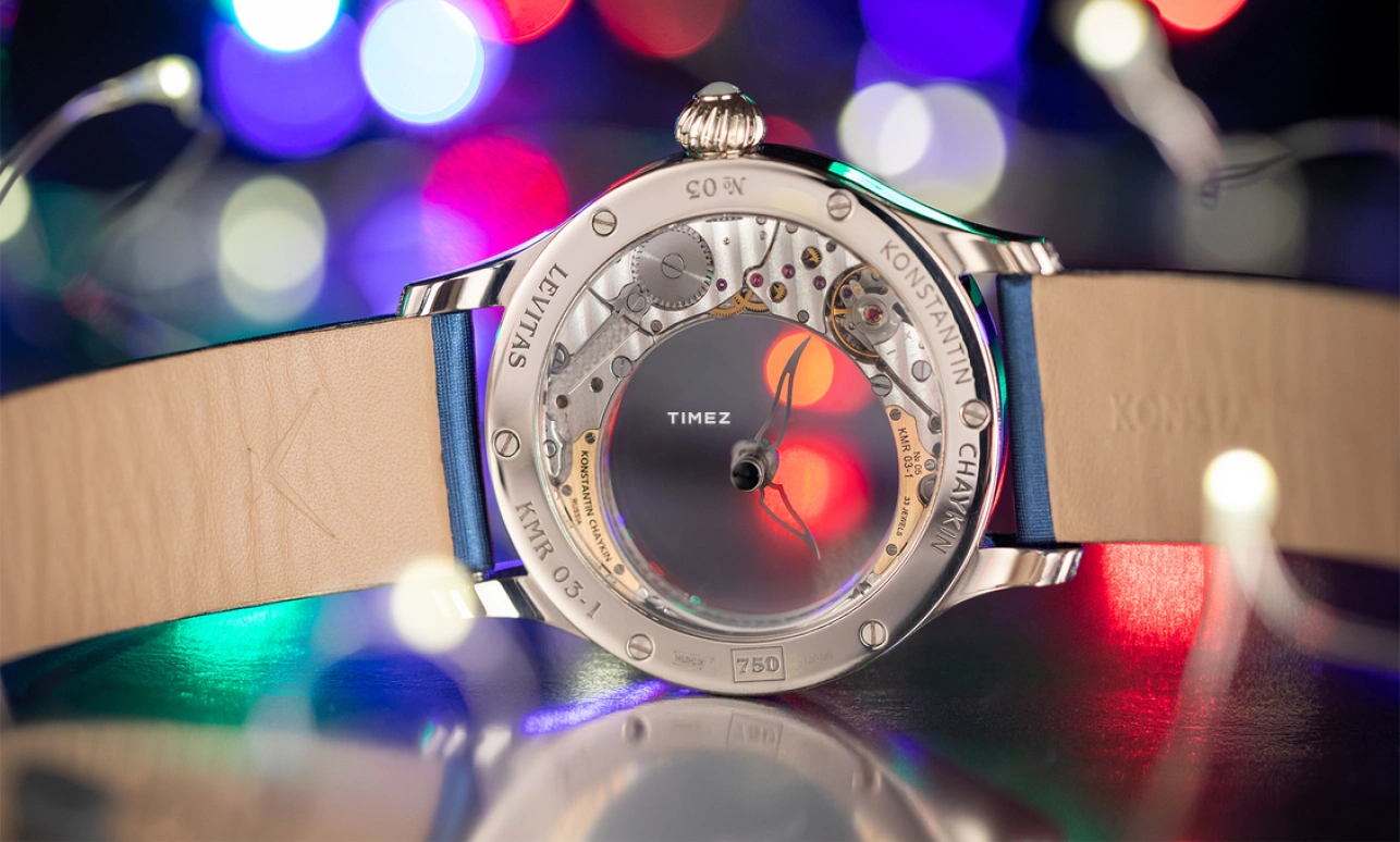 Konstantin Chaykin,Levitas 40mm,40mm,White Gold,Transparent,Multi-Color,Handwound,Sapphire,Crystal Glass,Round,Levitas Art 40