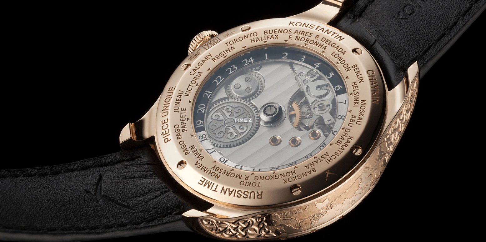 Konstantin Chaykin,Russian Time 44mm,44mm,Rose Gold,White,Handwound,Dule Time,Day / Night Indication,Russian Time,Russian Time. Krusenstern
