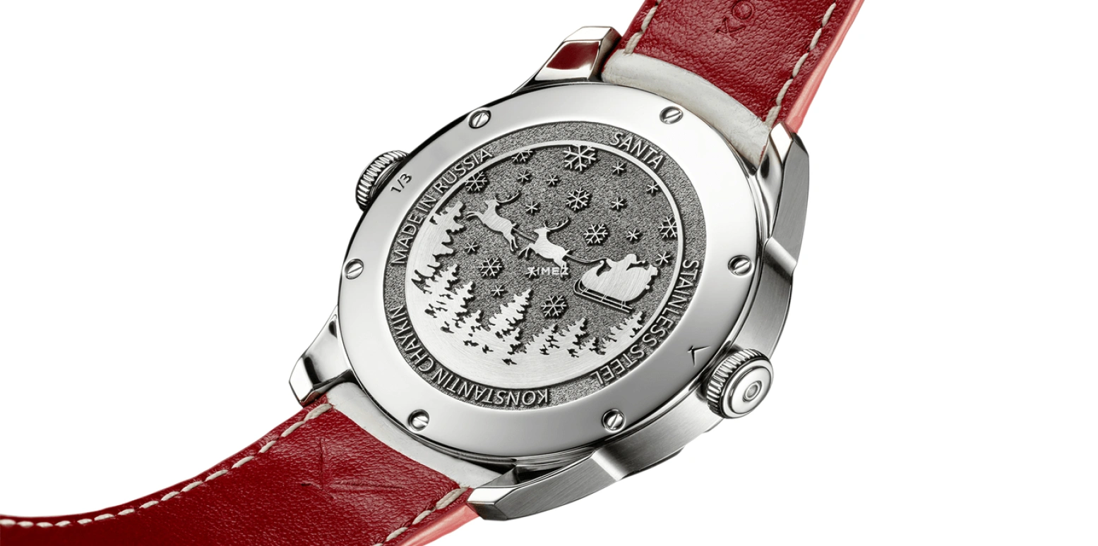 Konstantin Chaykin,Wristmons 42mm,42mm,Stainless Steel,White,khaki,Red,Automatic,Moonphase,Sapphire,Crystal Glass,Santa